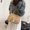 Light Luxury Straw Weaving Tassel Women's Shoulder Bags Large Capacity Creativity Drawstring Handbags Hot Sale Sweet Trend Bags