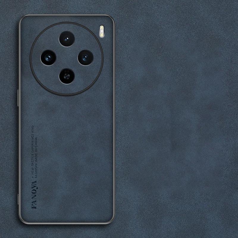 

Кожаный чехол с матовым ультратонким силиконовым покрытием, полноразмерная камера, защитный чехол для телефона VivoX100sPro V2324HA V2359A vivo X100s Pro синий