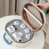 Light luxury business gifts travel tea set ceramic convenient suet jade tea cup outdoor storage bag kung fu tea set