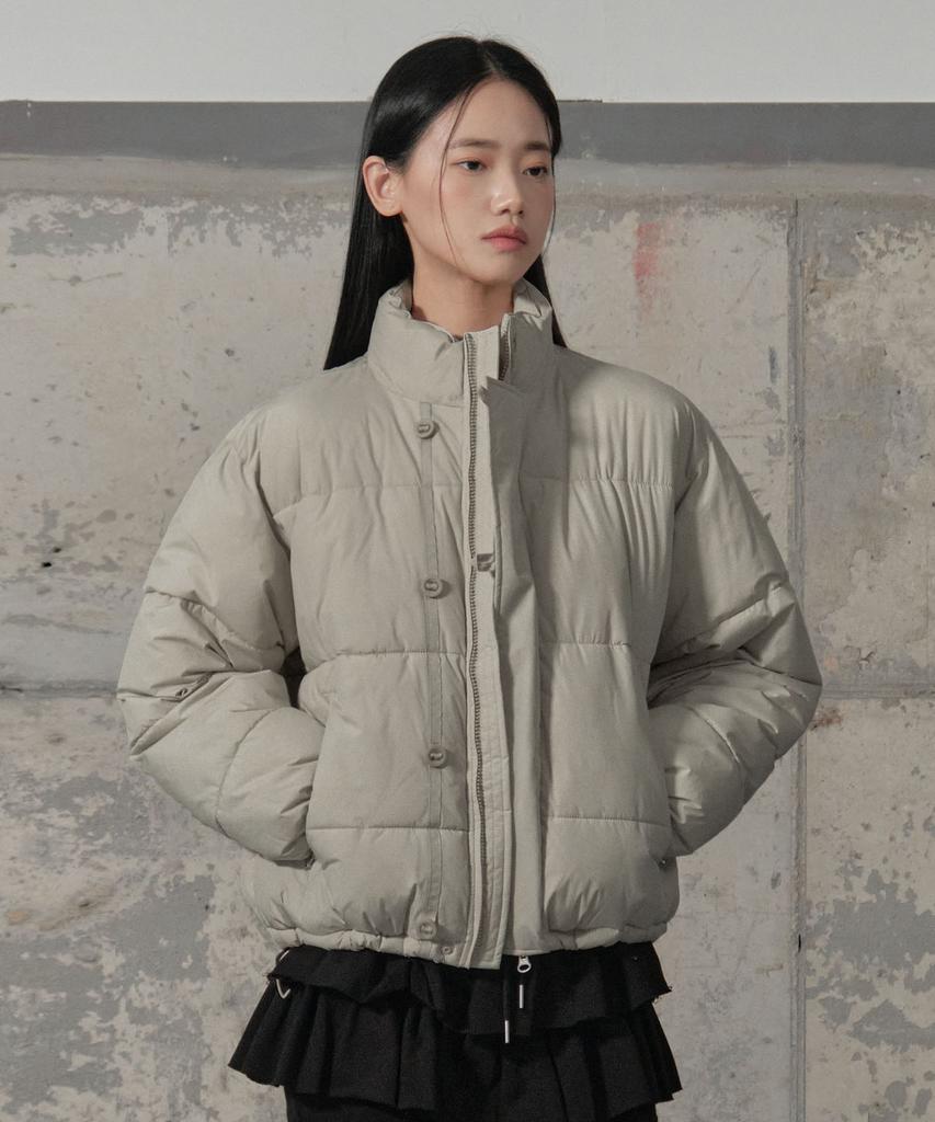 SECONDMONO Double Adjust Button Short Padded Jumper [Beige]_Sejp005Beige