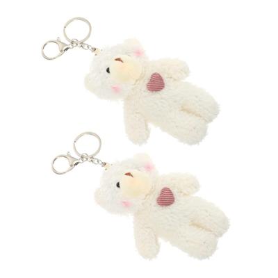 [EXCEART] 2 Plush Bear Keychains for Bags and Backpacks, Hanging Decorations, Lightweight and Fluffy, with a Soft, Comfortable Design