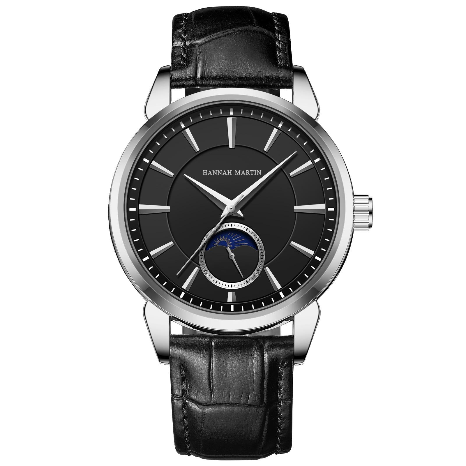 

New Top Layer Cowhide Men s Watch Simple Business Men s Watch Casual Waterproof Quartz Watch серебряный