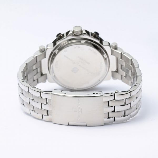 Authentic Salvatore Marra Wristwatch SM22108-SSBK, 10 ATM Water Resistant, Date and Day Display, Metal Strap, SSBK