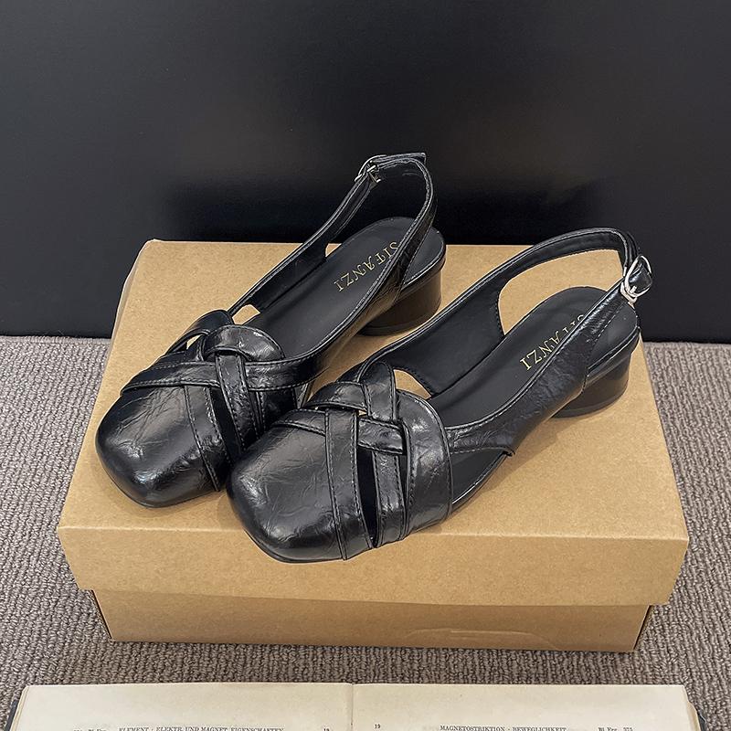 Fashion Mary Jane Women's Shoes Spring Autumn Outdoor Wear Thick Bottom Anti-slip Chunky Heel Single Shoes Fashionable All-Match