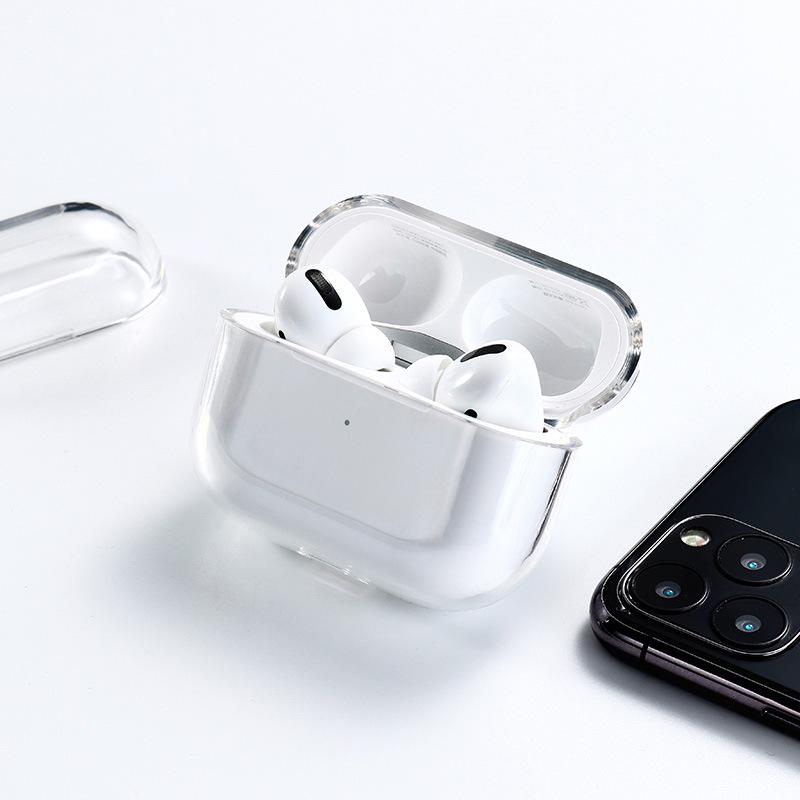 AirPods Pro 2 Transparent Hard Shell Case, Compatible with AirPods 3 & 4, Soft Protective Cover