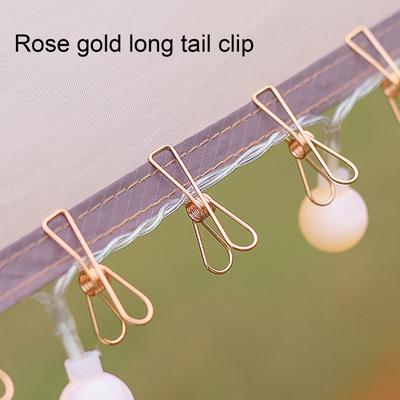 10Pcs Long Tail Clip Strong Clamping Force Highly Resilient Good Toughness Widely Used Portable Fixed Steel Outdoor Camping Tent Clip Camping Supplies