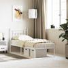 Exclusive House - Metal Bed Frame Without Mattress with White Headboard 75x190cm