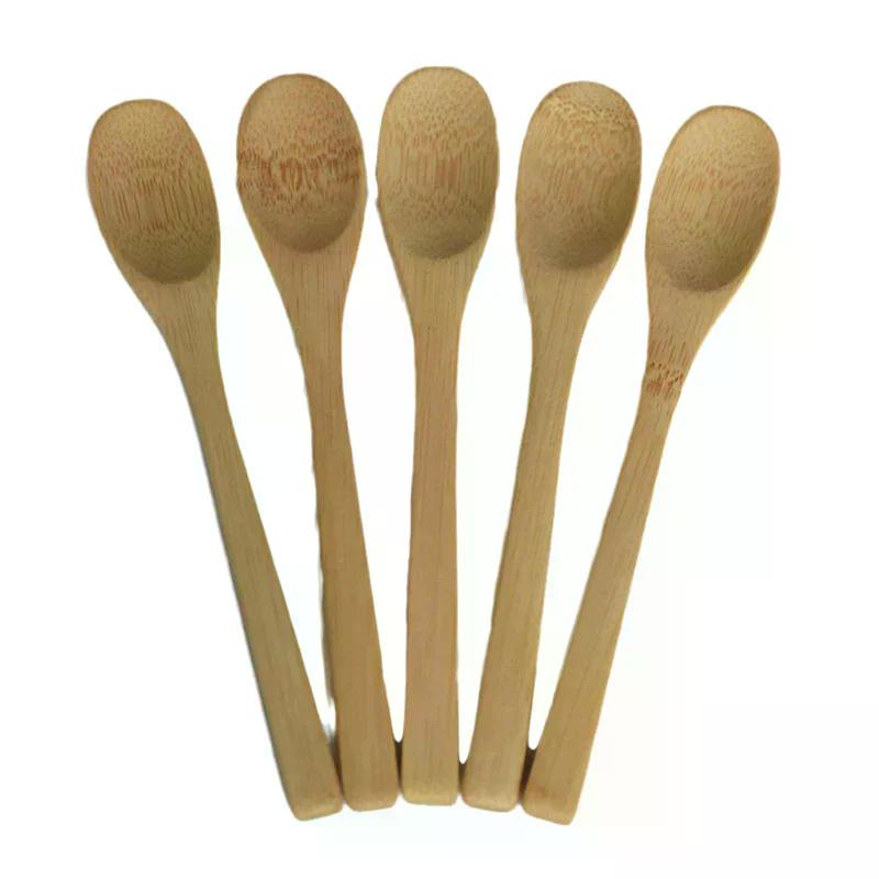 5 Pièces Cuillère à Miel en Bois Écologique Vaisselle Ménagère Bambou Cuillère à Condiments de Cuisine Cuillère à Café Cuillère à Dessert Cuillère à Thé