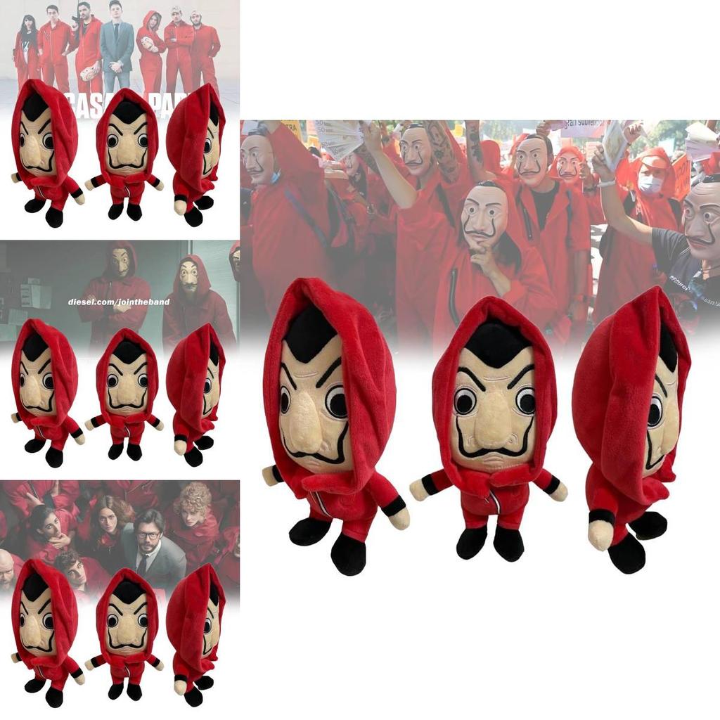 High Quality Papel Plush Toy Unique Dali Mask Figure 30cm Red Color