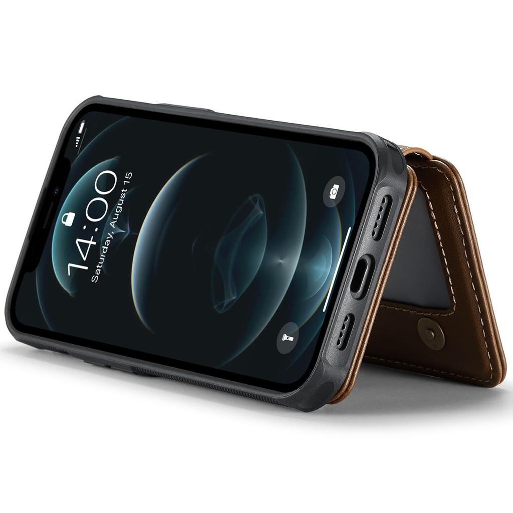 For iPhone 12 Pro Max Case Leather Mobile Cover with Detachable Magnetic Card Bag