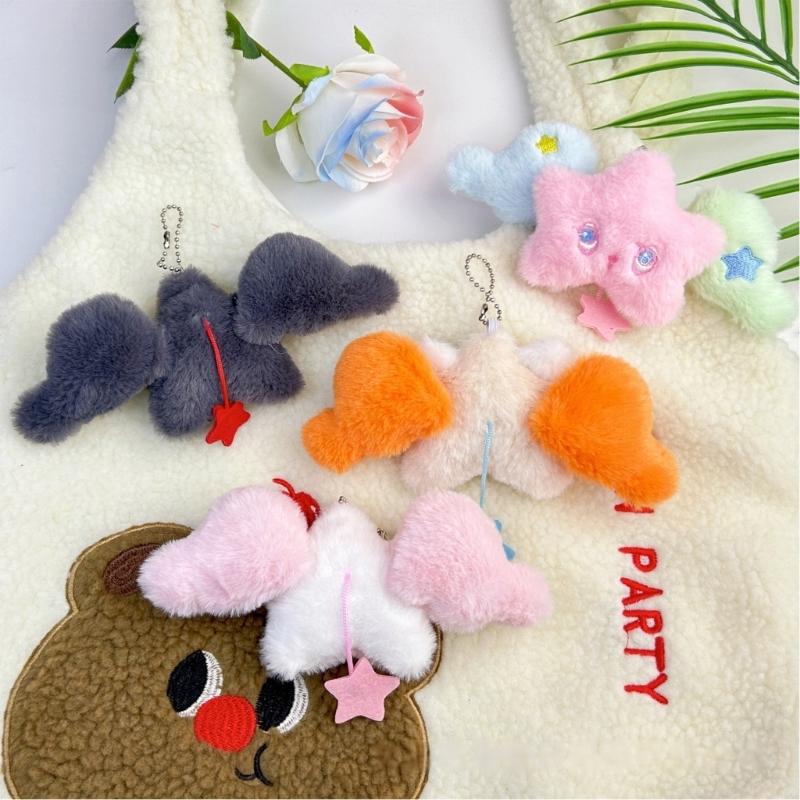Fashionable Star shaped Plush Keyring Decoration Perfect For Bags And Gift Giving Handmade Keyring Backpack Accessory
