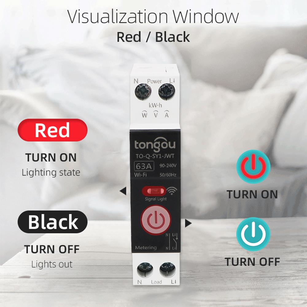 Support Home Voice Control Timer Module SmartLife App Wifi Smart Circuit Breaker Switch 1P 63A Home Accessories