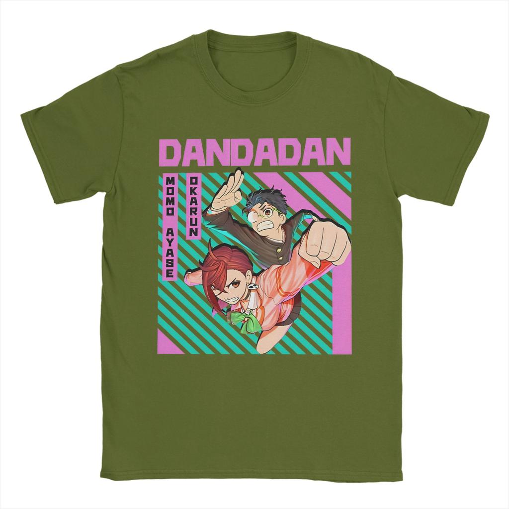 Funny Colorful Okarun Ayase Dandadan Tshirts Men's Cotton Short Sleeve Anime O-neck Summer Tops Shirts