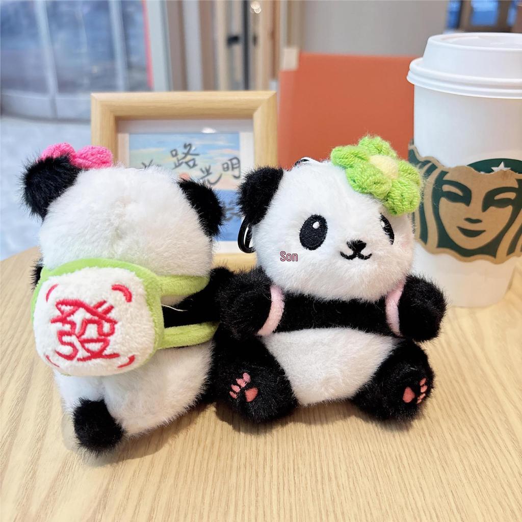Chengdu Panda Plush Keychain Doll: Apple Backpack Toy Ornament