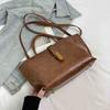 High-grade PU Leather Tote Bag For Women's 2025 Autumn Winter New Single Shoulder Bags Retro Versatile Solid Color Handbag