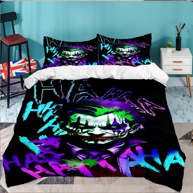 Jo-ker's Dark Saga 3pcs Bedding Set,Including 1pc Duvet Cover And 2pcs Pillowcases Perfect Gift for Christmas,Ideal for Bedroom, Dormitory
