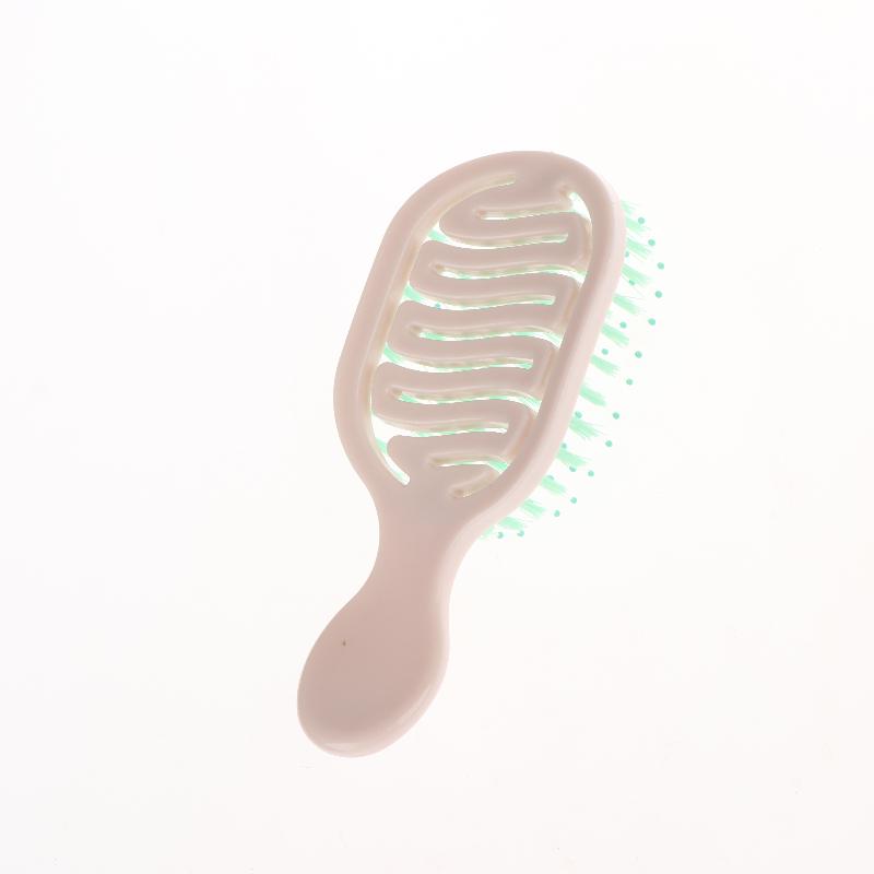 

Mini Boar Bristle Detangling Hairbrush Women Scalp Massage Combs Hollow Out Wet Curly Hair Comb Barber Hairdressing Styling Tool рожевий