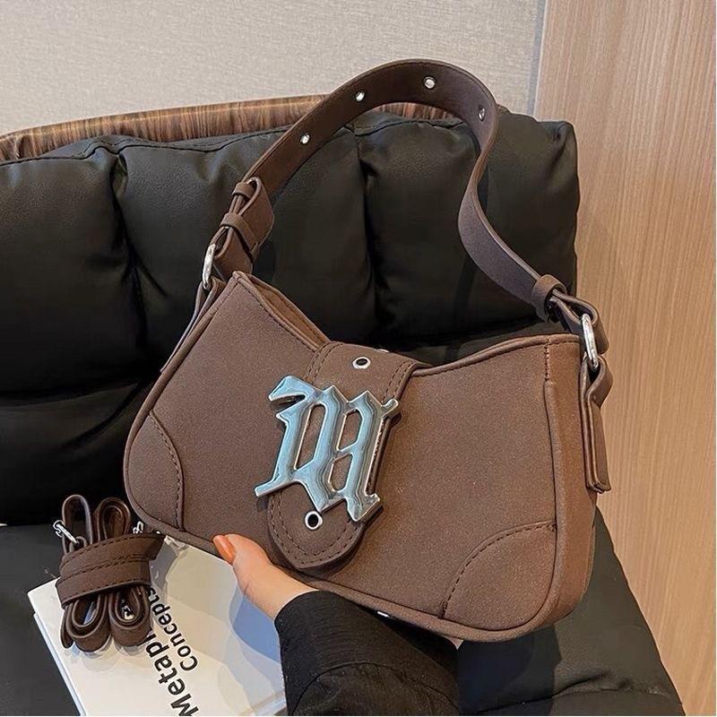 

Medieval Underarm Bag Women S Autumn And Winter Tide Retro Matte Portable Baguette Bag Versatile Messenger Bag 14*24*7 коричневый