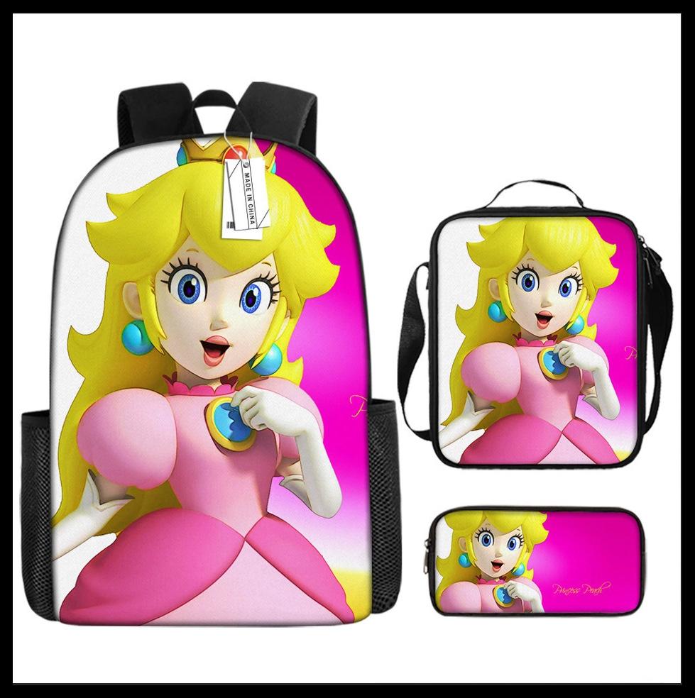 Ensemble Trois Pièces Cartable Scolaire pour Enfants, Cartable École Primaire, Sac Bandoulière Imperméable en Polyester, Trousse à Crayons. Ship according to the picture