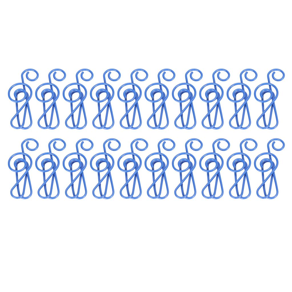 20Pcs Musical Note Paperclip Iron Bookmark Stationery Clip Memo Office Supplies Blue