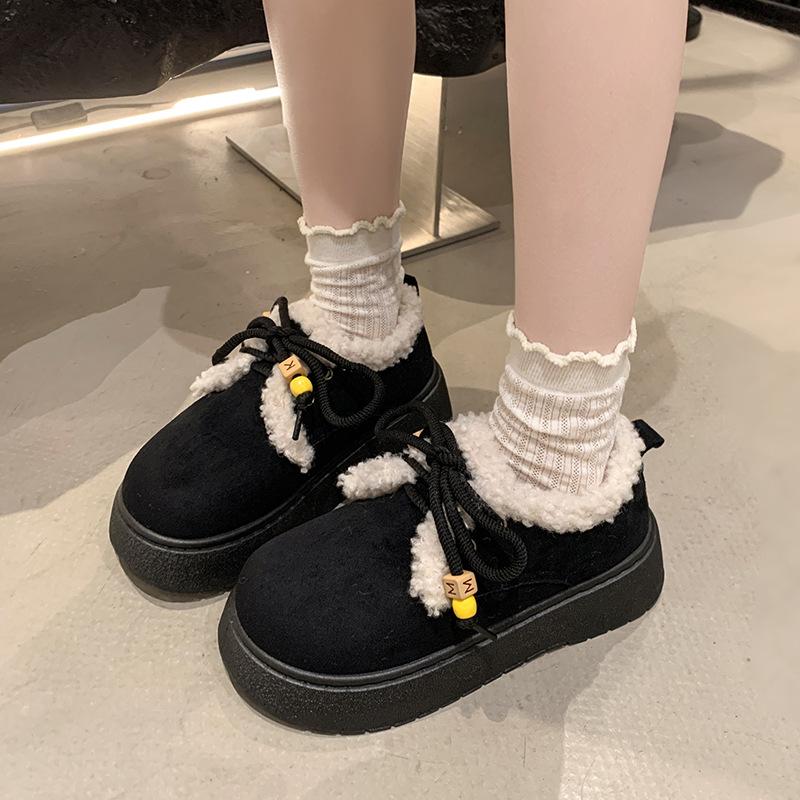 2025 new large size winter autumn and winter comfortable lace-up warm fashion large size snow boots women's shoes versatile outer wear