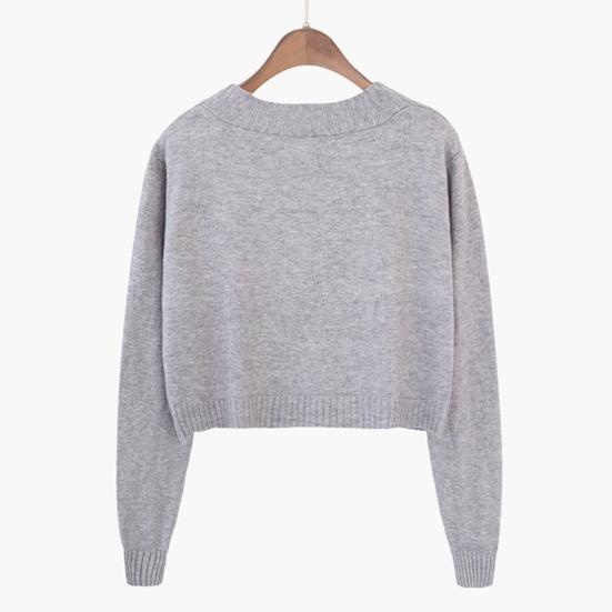 Dámský svetr Kabát s výstřihem do V Dlouhé rukávy Jednobarevné Jednořadý cardigan zateplený pletený střih jedné velikosti Dámský jarní svetr Dámské oblečení