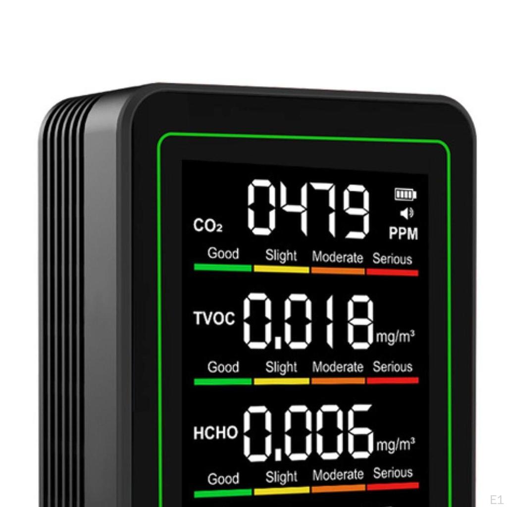 Air Quality Tester Analyzer for Warehouse Plant Indoor Outdoor Detection Black