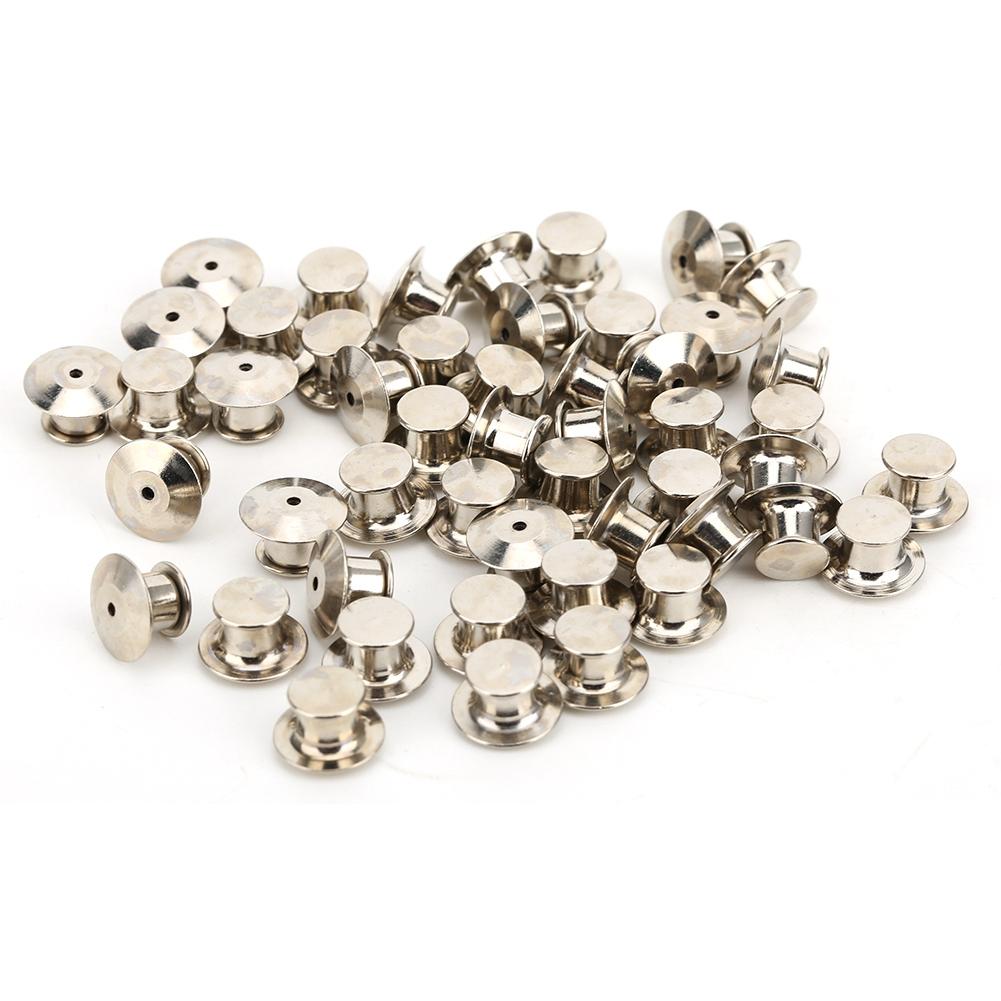 50pcs Brooch Pin Backs Bag Locking Fastener Flat Hat Name   Book Pin   7 x 10mm