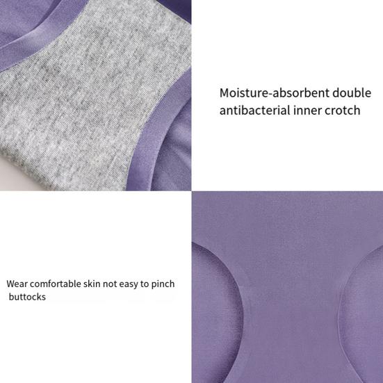 Women Panties High Waist Solid Color Seamless Soft Anti-septic Stretchy Thin Breathable Tummy Control Lady Underpantis Briefs Underwear