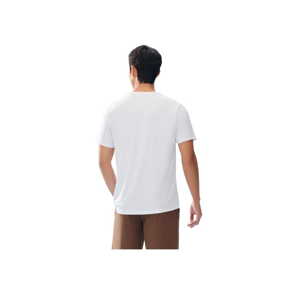 Anta Comfortable Simple Versatile Letter Breathable Thin Sports Round Neck Short Sleeve T-Shirt Men Tops Pure-White 952525106-1