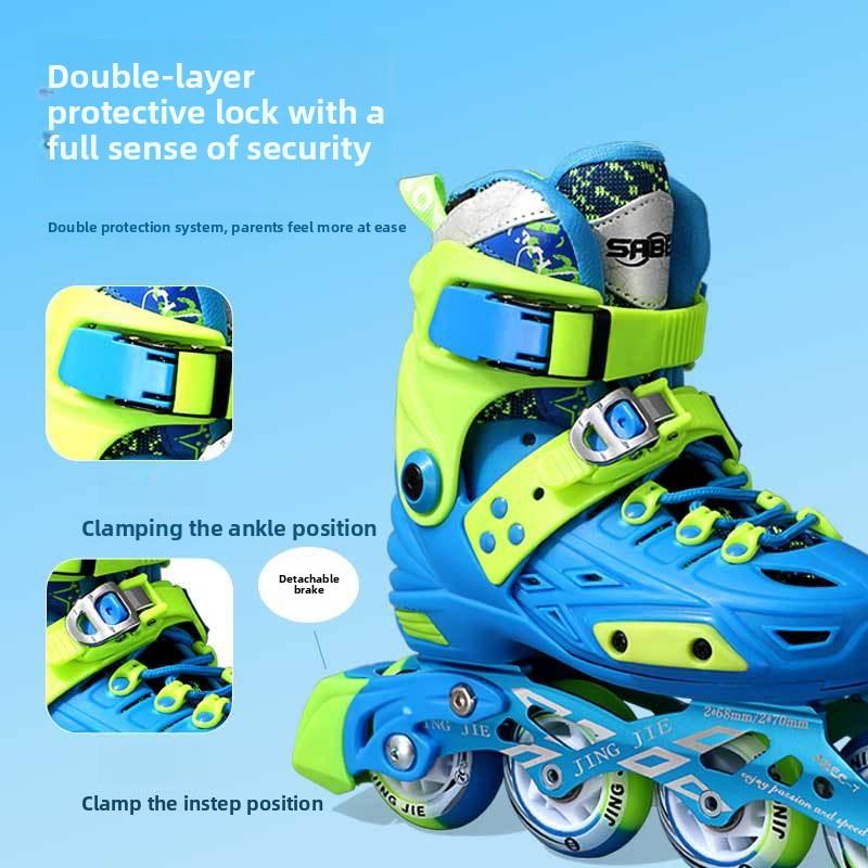 Roller Skates Children's Women's Professional Skating Roller Skates Beginners Adjustable Single Row Adult Skates