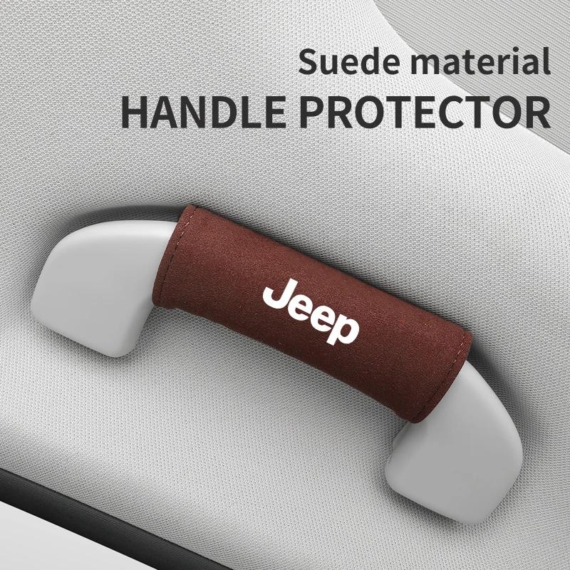 Für Jeep Auto Griff Schutzabdeckung Wildleder Auto Innen Oben Handhebel Handschuhe Für Jeep Renegade Compass Grand Cherokee Wrangler