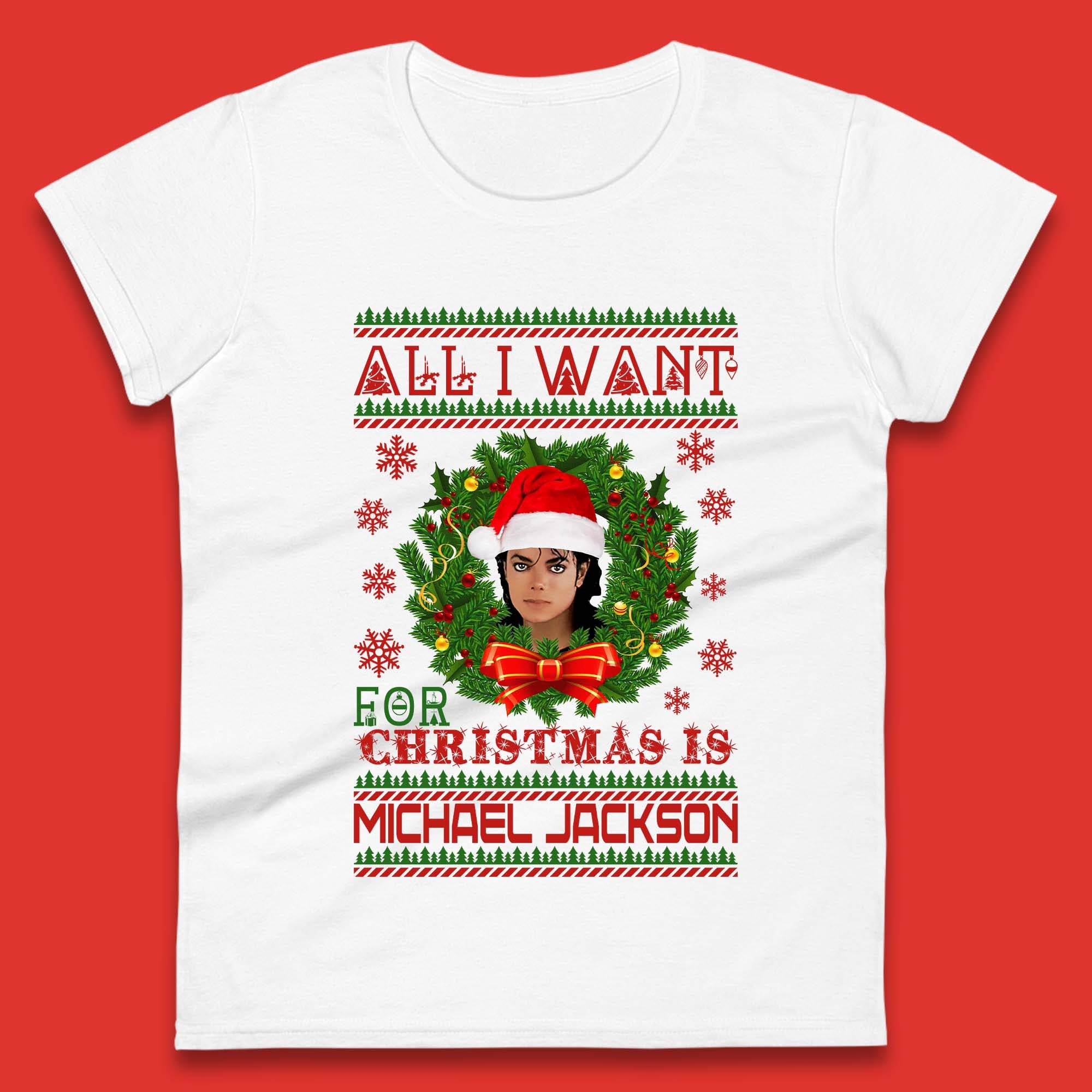 Michael Jackson Christmas Womens T-Shirt Mens Tops Tees Unisex L