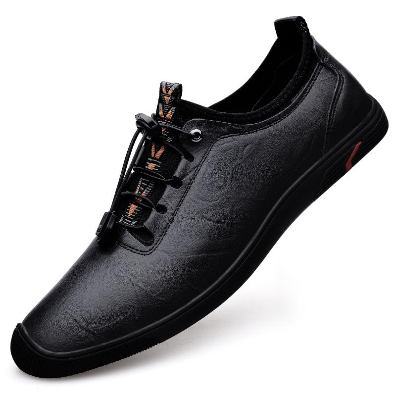 

Модные эластичные дышащие кожаные туфли, деловые туфли-оксфорды для мужчин, высококачественные брендовые дизайнерские повседневные удобные туфли для вождения 46 чёрный