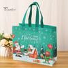 Bolsa de regalo de Navidad, diseño de muñeco de nieve de Papá Noel, gran capacidad, doble asa, tela no tejida, bolsa de embalaje de regalo para dulces