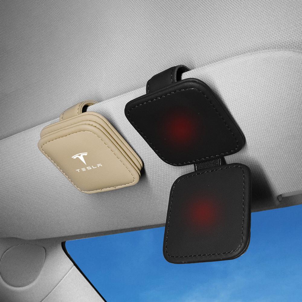 Car Sunglasses Holder Clip Universal Magnetic Glasses Eyeglass Hanger Clip For Tesla Model 3 Model S Model X Model Y Invader