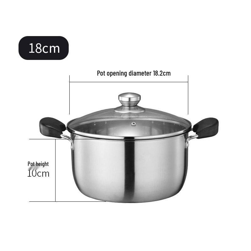 Stainless Steel Anti-Scald Soup Pot with Double Ears for Gas & Induction Cookers