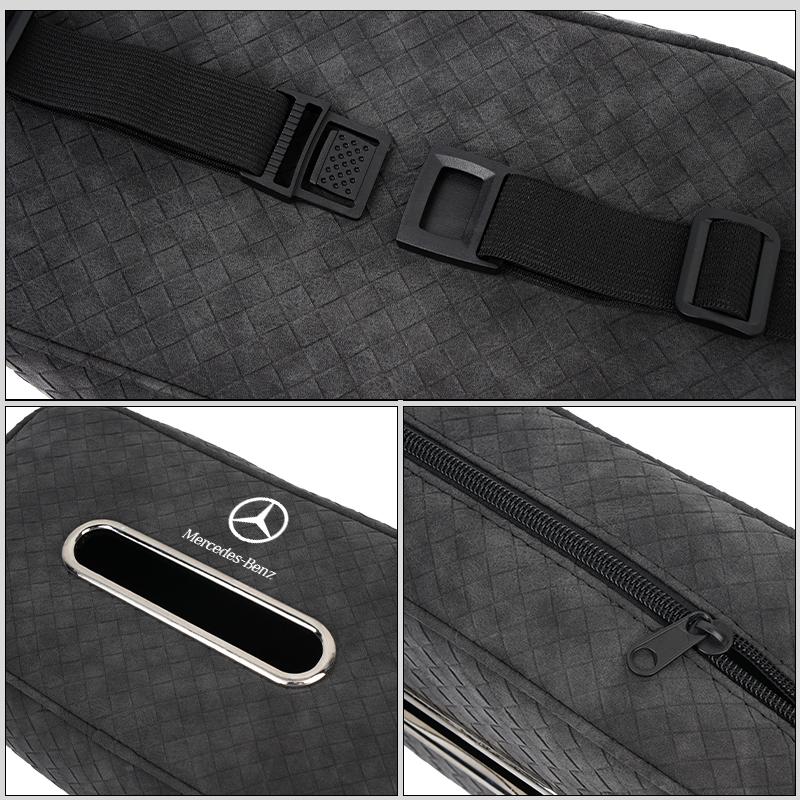 FA03Car Tissue Box Seat Back Rest Hanging Paper Holder With Fix Strap For Mercedes Benz AMG A C E S G Class W201 W210 W108 W204 W205