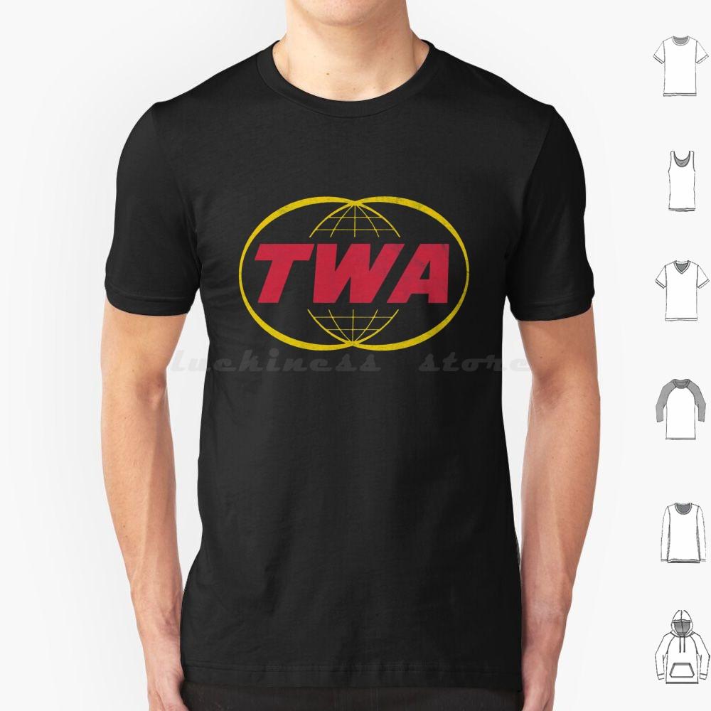 Twa Trans World T Shirt Big Size 100 Cotton Twa Flight Jetliner Pilot Retro Vintage 70s 80s 60 Mid Century Cool Old School
