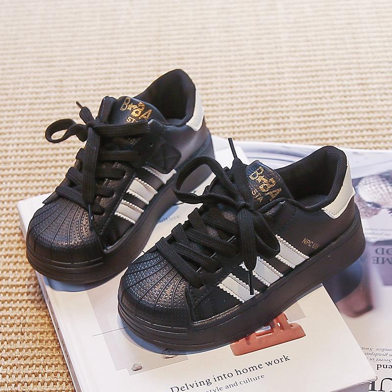 Girls' Shell-toe Sneakers with Soft Soles, New Autumn Model Children's Sports Shoes, Korean-style Versatile Casual Shoes for Older Boys