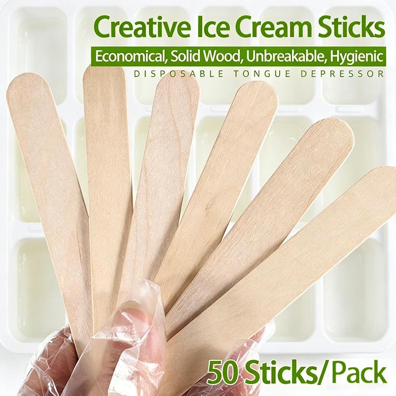 50/100pcs Wooden Popsicle Sticks Hand Crafts Wood Ice Cream Popsicle Sticks DIY Wooden Sticks