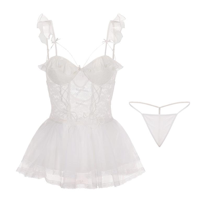 Women's Sheer Push Up Padded Cami Lingerie Sleep Dress Set