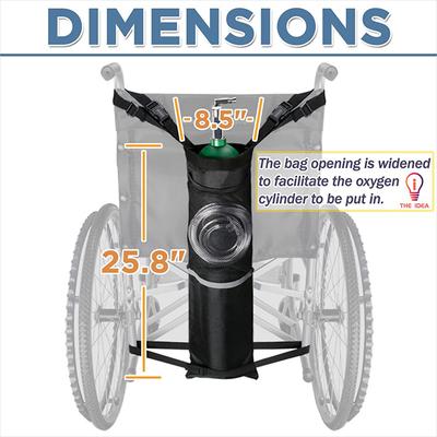 Sauerstoffflaschenhalter für Rollstuhl Tragbarer Medizinischer Zylinder Rucksack für Reisen Träger Zubehör Tasche für Gehwagen Rollator
