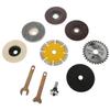 Rotary Blade Disc Metal Cutting Wool Abrasive Router Set Grinder, Wheel, Disc, Tool, Wrench, 10-Piece