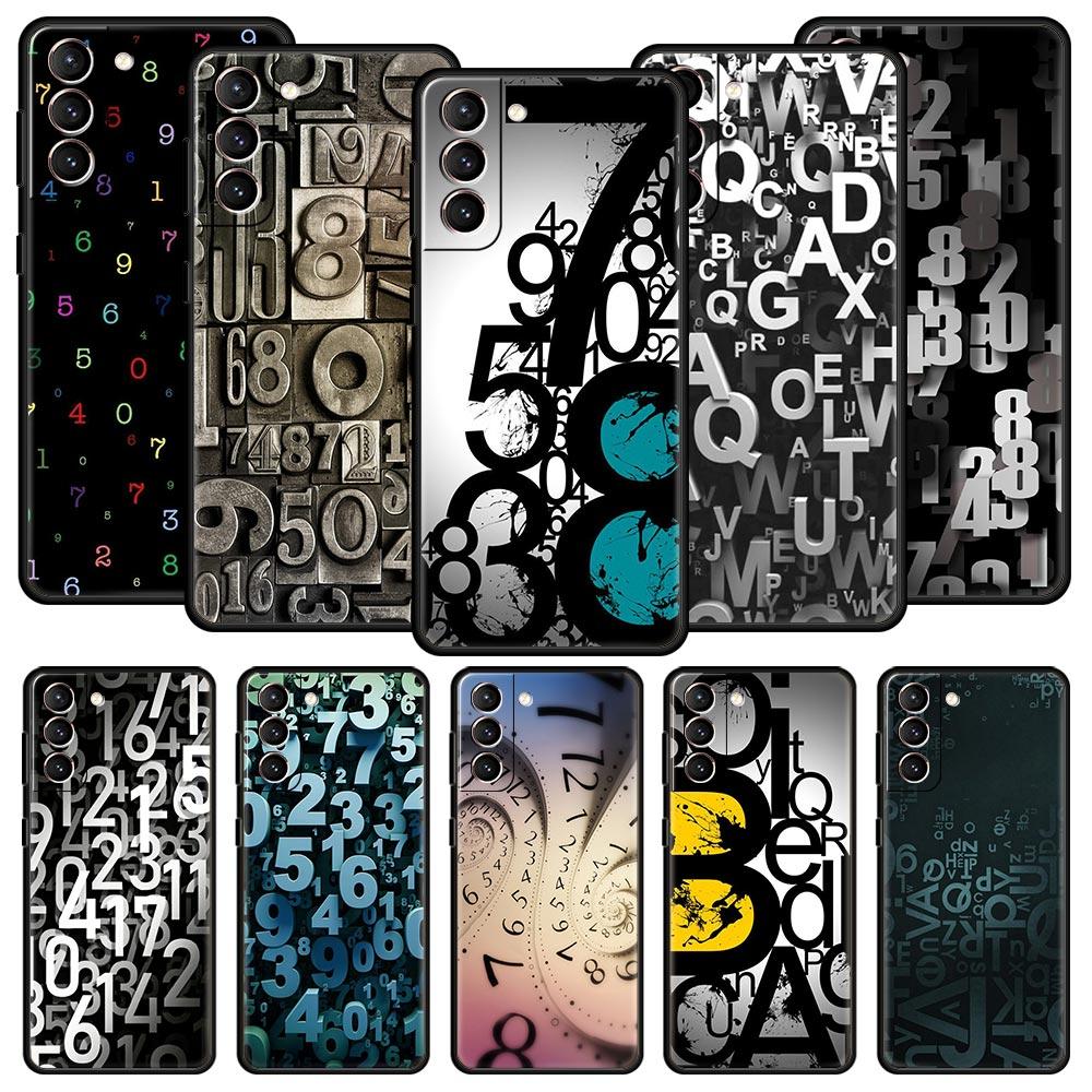 Number Pattern Phone Case Cover for Samsung Galaxy S26 S25 S24 S23 S22 S20 S21 FE Ultra S25 Edge Plus 5G Soft TPU Shell Fundas