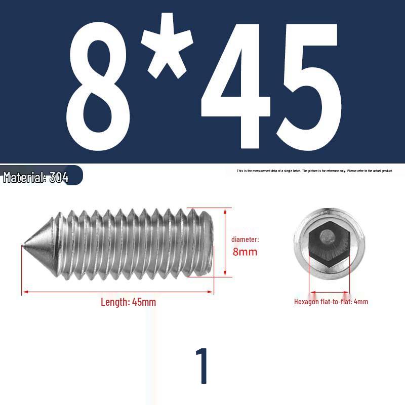 12.9 Edelstahl 304 Innensechskant Kegelspitze Gewindestift M2/M3