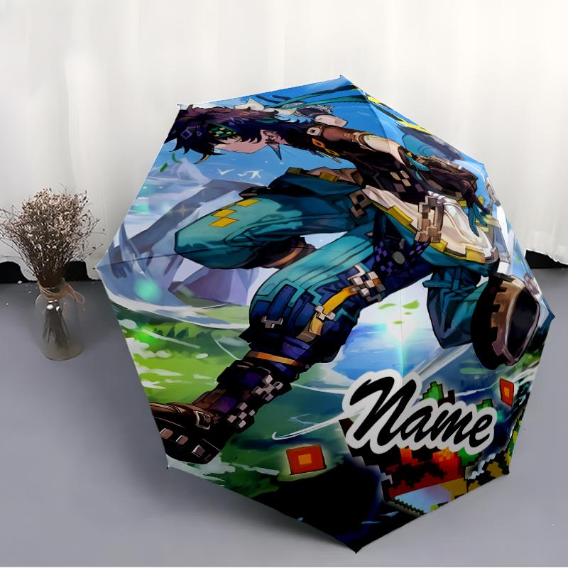 Personalized Name Genshin Impact Print Umbrella - Automatic Open/Close, Eight-Rib Durable Frame, Automatic Folding Umbrella