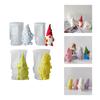 Moule en Silicone Nain de Noël pour Décoration de Bureau Fait Main Plâtre Résine Époxy Moule Bougie Aromatique pour Décoration de Maison