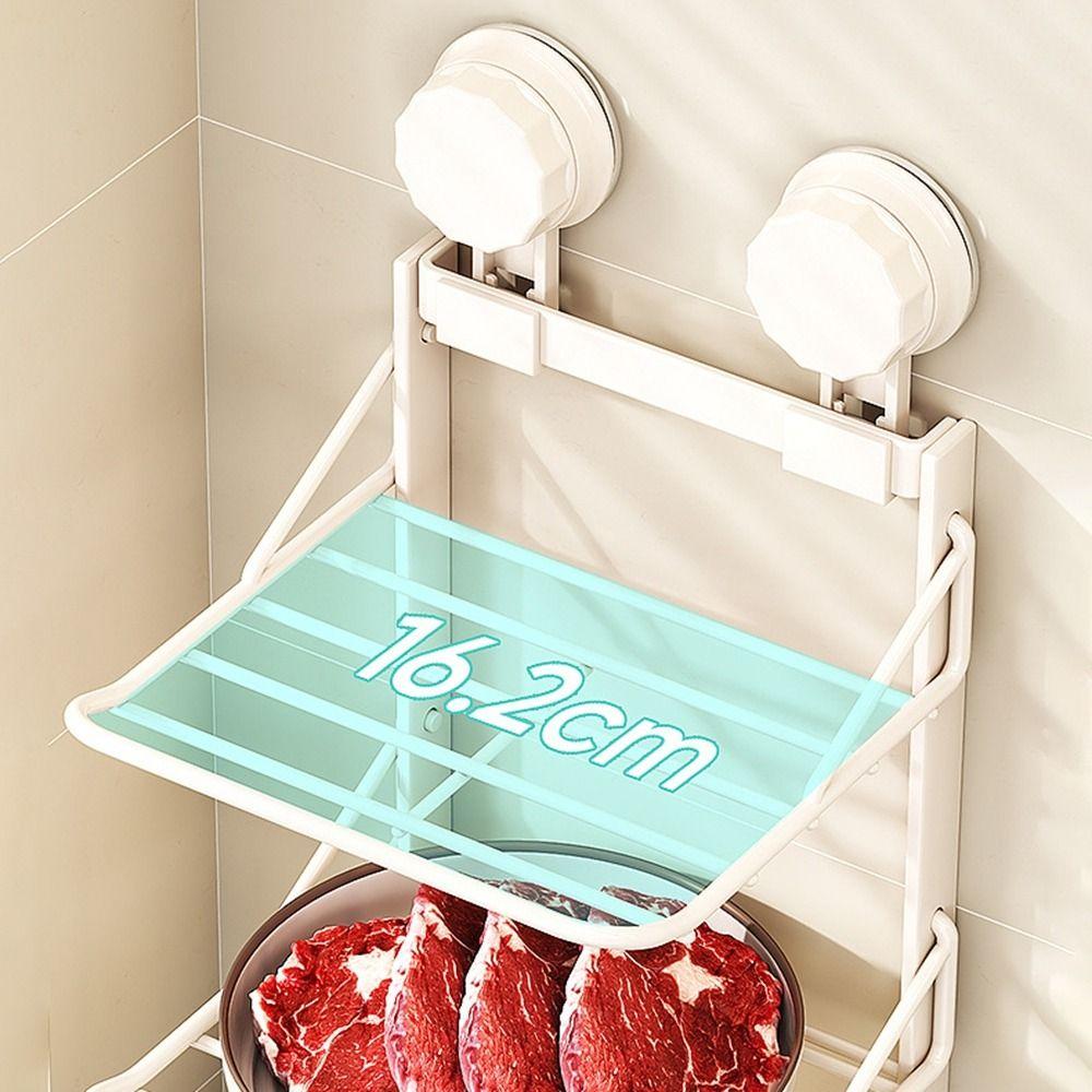 Punch-Free 3 Layers Foldable Storage Tray Suction Cup Food Sorting Tray  for Home
