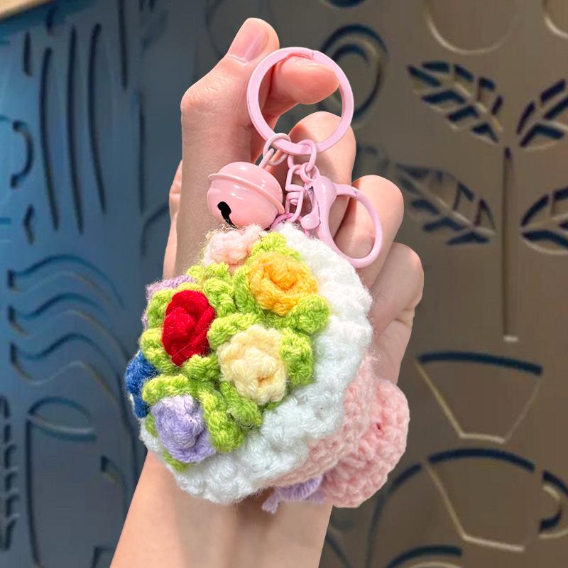 Handmade Crochet Rose Keychain Ornament - Valentine's Day Gift